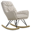 Upholstered Velvet High Back Rocking Armchair Relaxing Padded Chair Swing Lounge