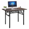 Folding Writing Desk Laptop Table Home Office Study Workstation Shelf Storage UK