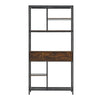 Ladder Shelves Display Bookshelf Unit with 2 Drawers Home Living Room Furniture