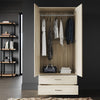 Bedroom 2 Door 2 Drawers Wardrobe with Hanging Rail Oak Large Storage Cupboards