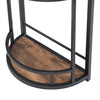 Industrial Breakfast Bar Table and 2 Stools Dining Set W/ Wine Rack Side Storage