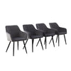 2 Pcs Dining Chairs Velvet/PU Cushion Backrest Seats Reception Armchairs Kitchen