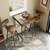 Vintage Breakfast Bar Table Wood Metal Bar Table with Drawer Power Outlet 60*60