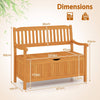Outdoor Storage Bench Deck Box Patio Wood Storage Bench 125L Storage Seating