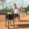 Lightweight Aluminum Tennis Ball Hopper Basket w/ Wheels-Blue