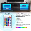 Black TV Stand Unit Cabinet Modern High Gloss Drawers 160cm with RGB LED Light