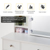White Dressing Table Wood Makeup Desk with Mirror 5 Drawers Stool Shelf Bedroom