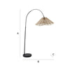 Large Curved Arch Floor Lamp Tapered Wicker Drum Shade Living Room Lounge Light