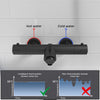 Nes Home Deck Mounted Thermostatic Black Bath Filler Shower Mixer Tap