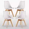 Tulip Dining Chair Padded Seat Eiffel Wood Legs (SETS OF 1,2,4) Jamie Lorenzo