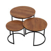 Set of 3 Round Nesting Coffee Table Accent Stacking Side Tables Space-saving