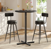 Bar Table 60x60cm High Dining Table Metal Frame with Cross Base Modern Black