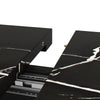 Extendable Dining Table Kitchen Table, Black Marble MDF Top 120-160x75x75.5cm