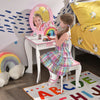 2 in 1 Kids Vanity Table and Chair Set Princess Makeup Dressing Table Writing