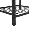 Black 3-Tier Small End Table Square Side Table with Steel Grid Storage Shelves