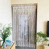 Macrame Beaded Curtain Door Curtains Boho Wedding Backdrop Decor Beige 90x180cm