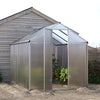 4x6/6x6/8x6/10x6FT Walk-In Greenhouse Aluminium Frame / Polycarb Panel Silver