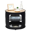 3-Tier Round End Table Coffee Snack Table Rustic Storage Side Table Nightstand