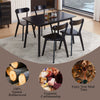 Rectangular Black Solid Rubber Wood Dining Table Round Edge Dining Room Kitchen