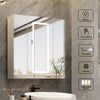 3 Doors Mirrored Bathroom Cabinets Wall Mounted LED Mirror Cabinet 800 x 800mm