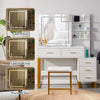 Dressing Table White Desk Makeup Vanity Table Drawers Stool Set Shelf Dresser