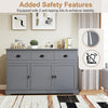 Sideboard Storage Cabinet Kitchen Cupboard 2 Door 3 Drawer Adjustable Shelf Grey