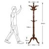 Solid Wood Coat Stand Heavy Duty Freestanding Hallway Coat Rack Tree w/ 8 Hooks