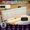 OTTOMAN STORAGE BED FRAME WITH HEADBOARD & NIGHT LIGHT, DOUBLE KING 4FT6 5FT