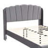 LED Upholstered Bed 5ft King Size Bed Platform Bed frame Wood slat support Grey