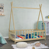 Solid Wood Kid House Bed Frame Single Bed Treehouse Toddler Child Floor Bedframe