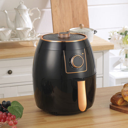 5.5L Air Fryer Manual Rotary Temperature Control Timer Oil Free Low Fat Healthy
