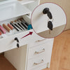 White Dressing Table with LED Lights Mirror Stool Drawers Vanity Makeup Desk Set