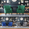 Upholstered Fabric Armchair Wing Back Fireside Chair Lounge Sofa Cushioned Seat