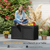 Rattan Texture Storage Container with Wheels & Lockable Lid Black