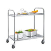 2 Tier Stainless Steel Catering Trolley Food Dinner Service Cart On Wheels 3FT