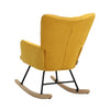 Rocking Chair Leisure Armchair Mattress Mustard Yellow Rocker Sofa Linen Fabric