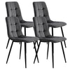 Dining Chairs Set of 4 Velvet Kitchen Living Room Lounge Counter Chairs in Grey