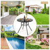 86 cm Patio Dining Table Round Accent Table w/3.5 cm Umbrella Hole