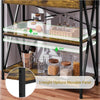 Kitchen Bakers Rack Storage Shelf Unit with 2 Drawers & 6 Hooks Microwave Stand