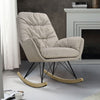 Upholstered Velvet High Back Rocking Armchair Relaxing Padded Chair Swing Lounge