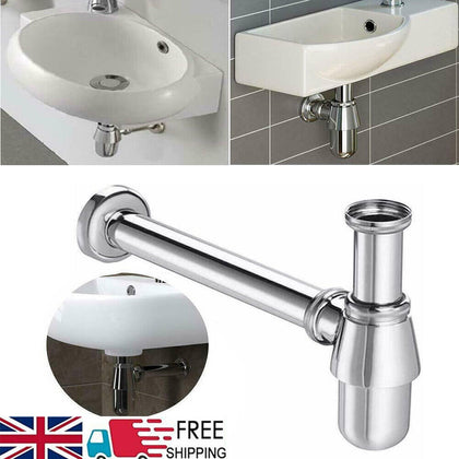 Adjustable P-Trap Chrome Bottle Trap Push Pop Up Basin Waste Bathroom Sink Pipe