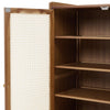 Shoe Cabinet Storage Cupboard Footwear Stand Rack Wooden Double Rattan Doors UK