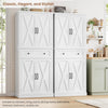 Kitchen Storage Cupboard White 181cm Sideboard Cabinet Doors Drawer Tall Unit