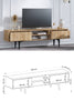 ARTEMIS TV Stand /TV Unit/180 cm/2-Door/2-Shelf/Sapphire Oak/Modern Retro Design