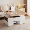 LIFT TOP COFFEE TABLE WITH 2 DRAWERS STORAGE UND TEA TABLE DESK FOR LIVING ROOM