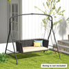 Outdoor Metal Hanging Swing Frame Garden A-Shaped Porch Swing Stand w/Side Bars