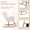 Teddy Fleece Fabric Upholstered Glider Chair with Comfy Backrest-Beige