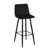 Set of 2 Velvet Chairs High Back Bar Stools Footrest Backrest Metal Legs Pub
