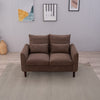 2 Seater faux leather/Linen Fabric Love Seat Sofa Armchair with Footstool Couch