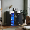 Black High Gloss Living Room Set LED TV Stand Cabinet Display Sideboard Cupboard